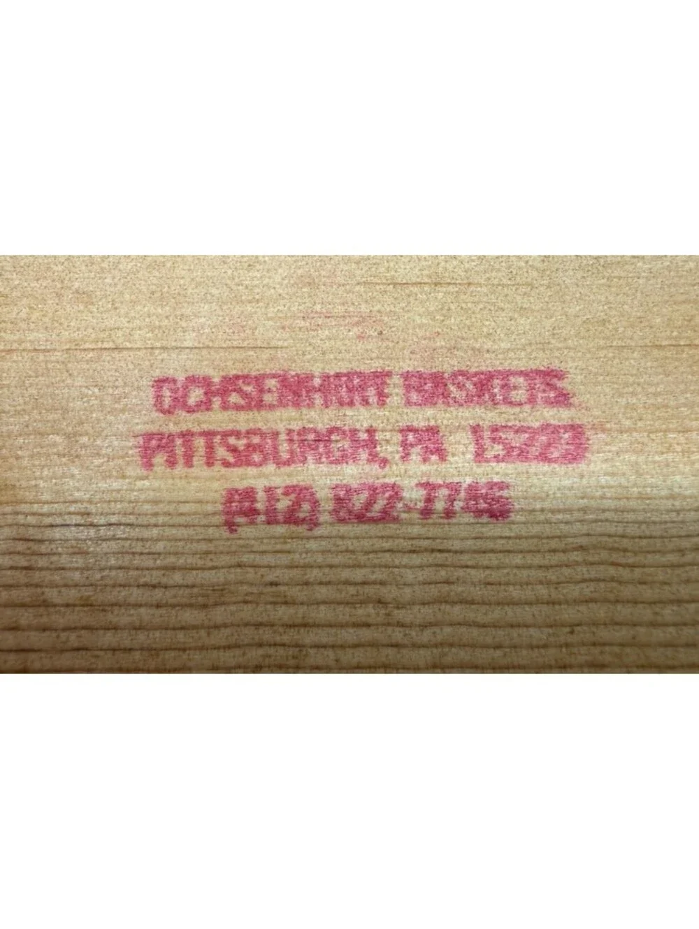 Ochsenhirt Basket Handmade 1998 Wood Splint Pittsburgh PA Utensils Napkins 8 X 6
